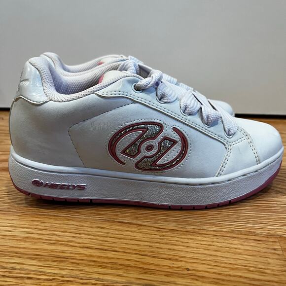 Heelys Pink Glitter Women’s Size 5 White Sneakers Skater Girl Punk Kidcore - Picture 3 of 7
